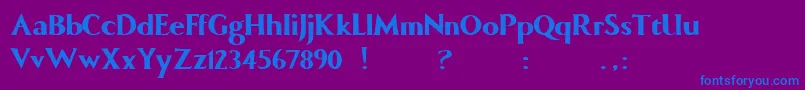 ComicRoman Font – Blue Fonts on Purple Background