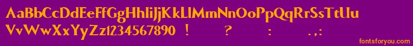 ComicRoman Font – Orange Fonts on Purple Background