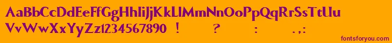 ComicRoman Font – Purple Fonts on Orange Background