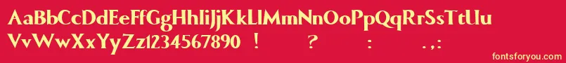 ComicRoman Font – Yellow Fonts on Red Background