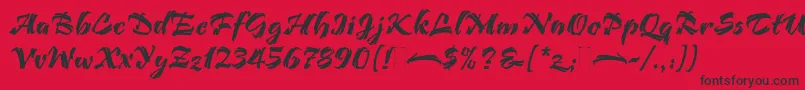 フォントBendigoPlain – 赤い背景に黒い文字