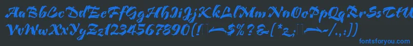 BendigoPlain Font – Blue Fonts on Black Background