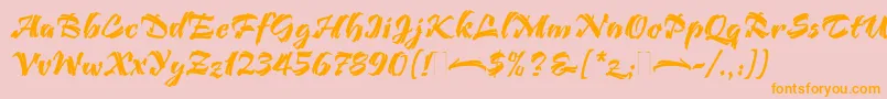 BendigoPlain Font – Orange Fonts on Pink Background