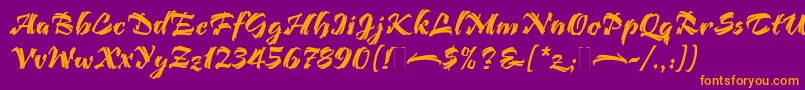 BendigoPlain Font – Orange Fonts on Purple Background