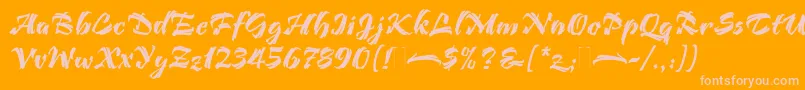 BendigoPlain Font – Pink Fonts on Orange Background