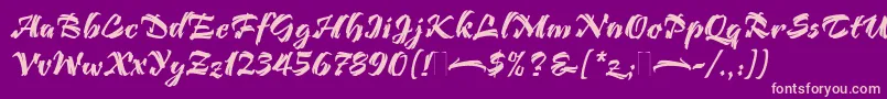 BendigoPlain-Schriftart – Rosa Schriften auf violettem Hintergrund