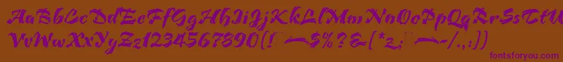 BendigoPlain Font – Purple Fonts on Brown Background