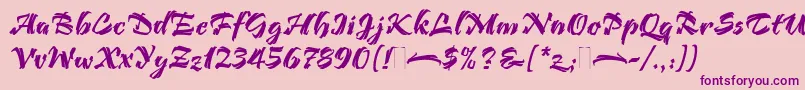 BendigoPlain-Schriftart – Violette Schriften auf rosa Hintergrund