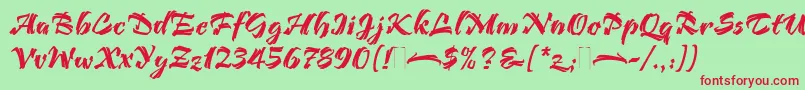 BendigoPlain Font – Red Fonts on Green Background