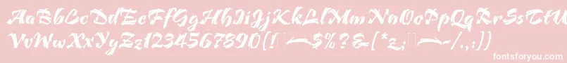 BendigoPlain-Schriftart – Weiße Schriften auf rosa Hintergrund