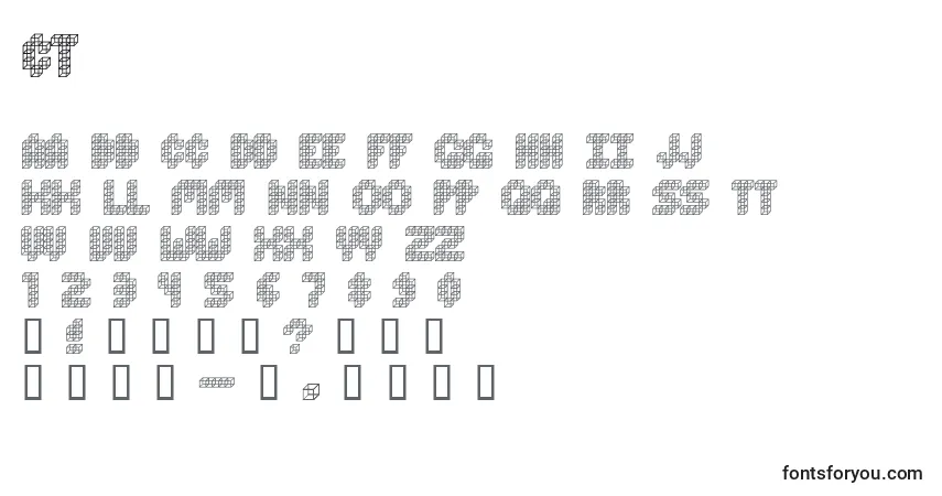 Schriftart Ct – Alphabet, Zahlen, spezielle Symbole