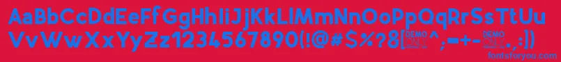 AirflyDemo Font – Blue Fonts on Red Background