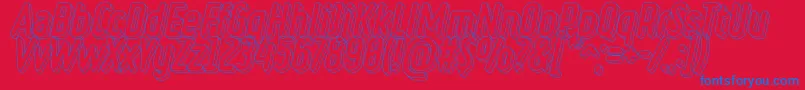 RulerVolumeLine Font – Blue Fonts on Red Background