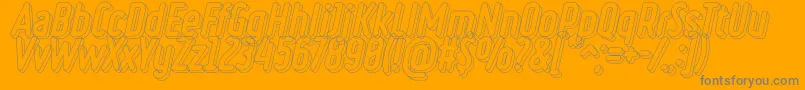 RulerVolumeLine-fontti – harmaat kirjasimet oranssilla taustalla
