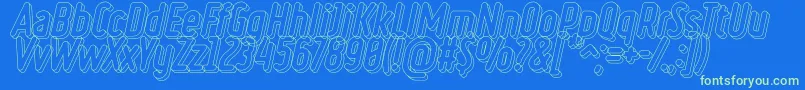 RulerVolumeLine Font – Green Fonts on Blue Background