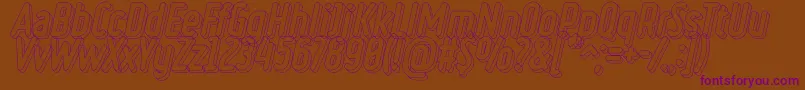 RulerVolumeLine-Schriftart – Violette Schriften auf braunem Hintergrund