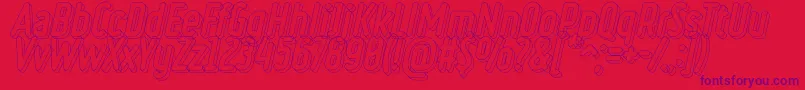フォントRulerVolumeLine – 赤い背景に紫のフォント