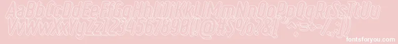 RulerVolumeLine-Schriftart – Weiße Schriften auf rosa Hintergrund