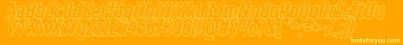 RulerVolumeLine-Schriftart – Gelbe Schriften auf orangefarbenem Hintergrund