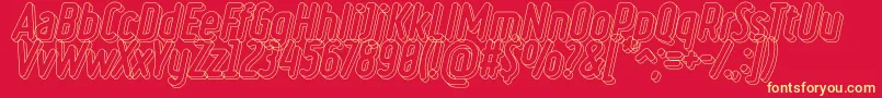 RulerVolumeLine Font – Yellow Fonts on Red Background