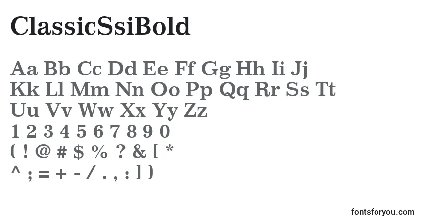 Czcionka ClassicSsiBold – alfabet, cyfry, specjalne znaki