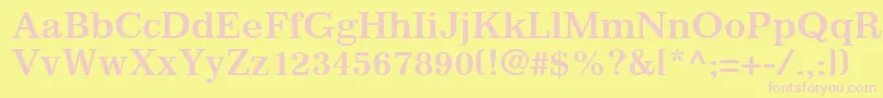 ClassicSsiBold Font – Pink Fonts on Yellow Background
