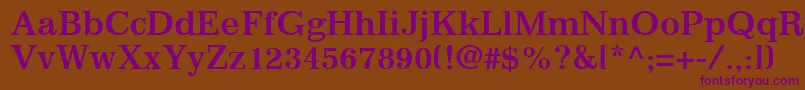 ClassicSsiBold Font – Purple Fonts on Brown Background