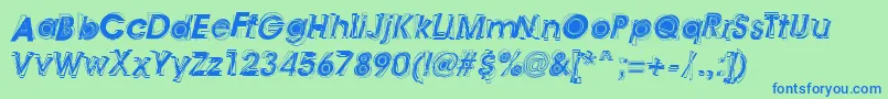 AstigmaRegular Font – Blue Fonts on Green Background