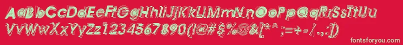 AstigmaRegular Font – Green Fonts on Red Background