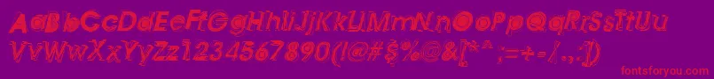 AstigmaRegular-Schriftart – Rote Schriften auf violettem Hintergrund