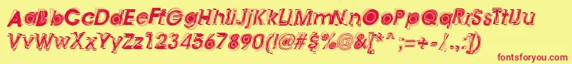 AstigmaRegular Font – Red Fonts on Yellow Background