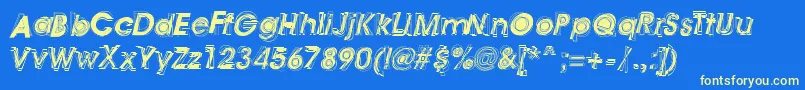 AstigmaRegular Font – Yellow Fonts on Blue Background