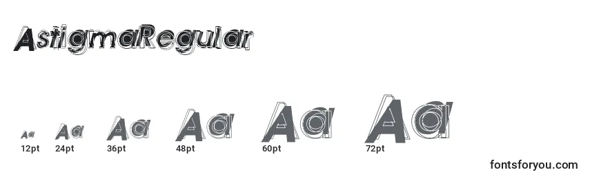 Размеры шрифта AstigmaRegular