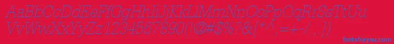 InstallationLightSsiThinItalic Font – Blue Fonts on Red Background