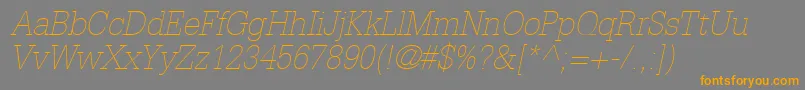 Шрифт InstallationLightSsiThinItalic – оранжевые шрифты на сером фоне