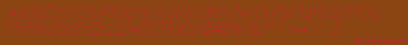 InstallationLightSsiThinItalic Font – Red Fonts on Brown Background