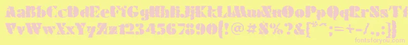 FuturaeugeniacWinter90 Font – Pink Fonts on Yellow Background