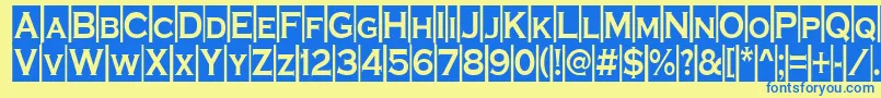 ACoppergothcm Font – Blue Fonts on Yellow Background