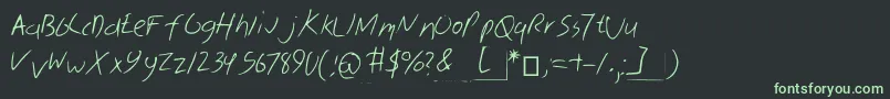 フォントSkribal – 黒い背景に緑の文字