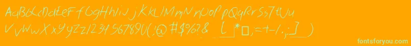 Skribal Font – Green Fonts on Orange Background