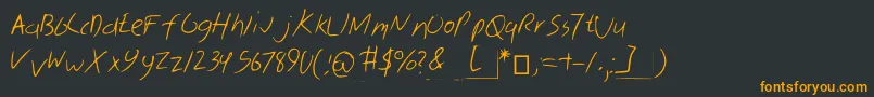 フォントSkribal – 黒い背景にオレンジの文字