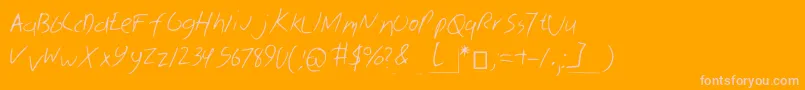 Skribal-Schriftart – Rosa Schriften auf orangefarbenem Hintergrund