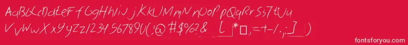 Skribal Font – Pink Fonts on Red Background