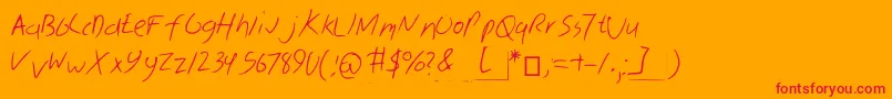 フォントSkribal – オレンジの背景に赤い文字