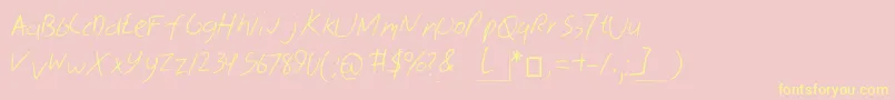 Skribal-Schriftart – Gelbe Schriften auf rosa Hintergrund