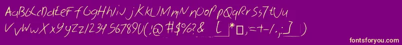 Skribal Font – Yellow Fonts on Purple Background