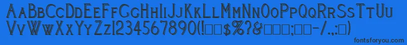 Cleavers Juvenia Blocked Font – Black Fonts on Blue Background