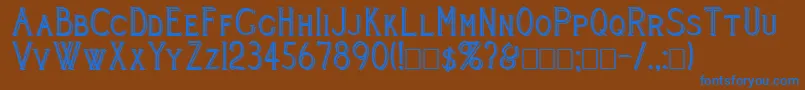 Cleavers Juvenia Blocked Font – Blue Fonts on Brown Background
