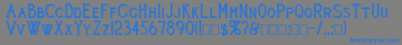 Cleavers Juvenia Blocked Font – Blue Fonts on Gray Background