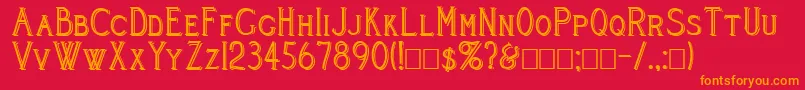 Cleavers Juvenia Blocked Font – Orange Fonts on Red Background